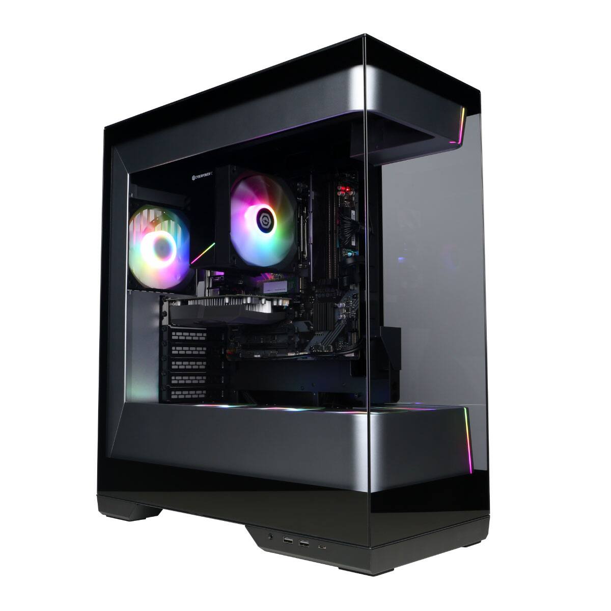Alt View 11. CyberPowerPC - Gaming Desktop - AMD Ryzen 5 8400F - NVIDIA GeForce RTX 3050 6GB - 16GB DDR5 - 1TB PCIe 4.0 SSD Storage - Black.