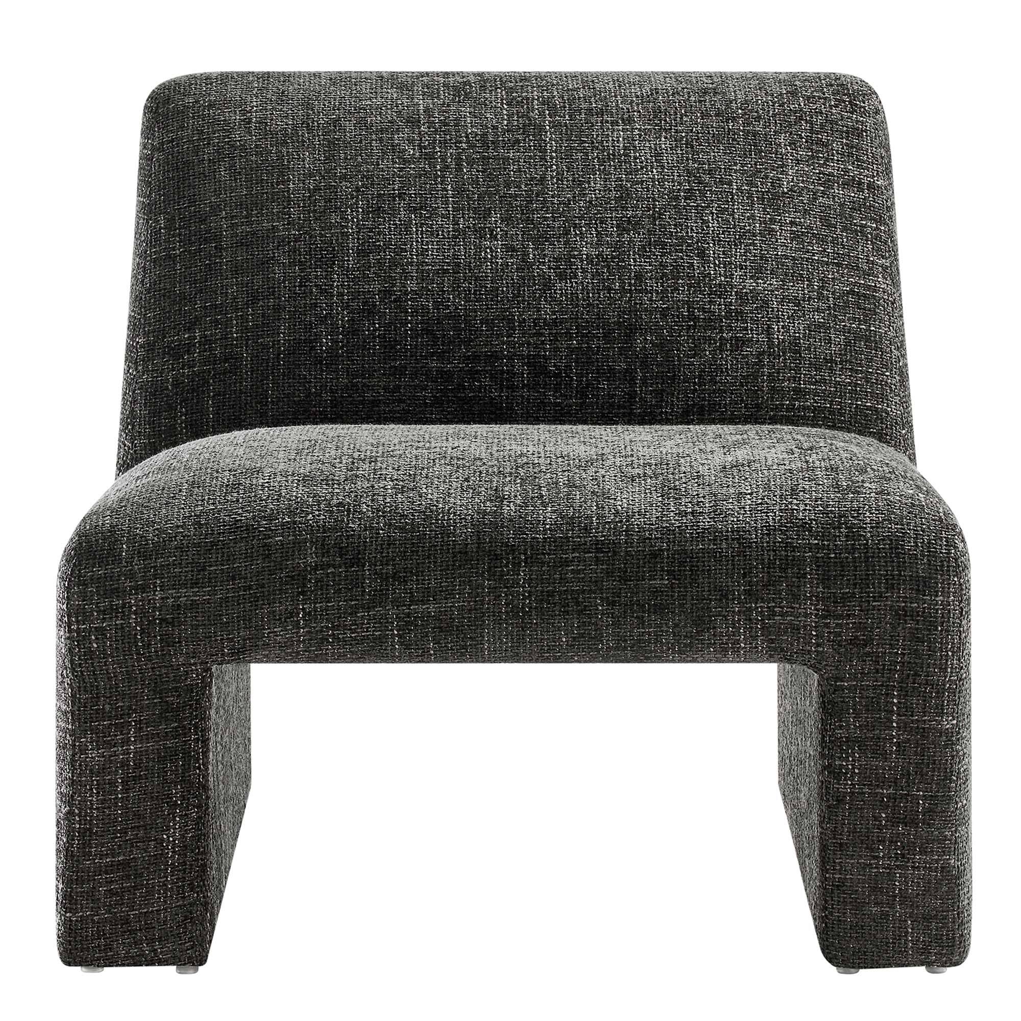 Alt View 4. Modway - Amita Chenille Upholstered Accent Chair by Modway - Carbon Black.
