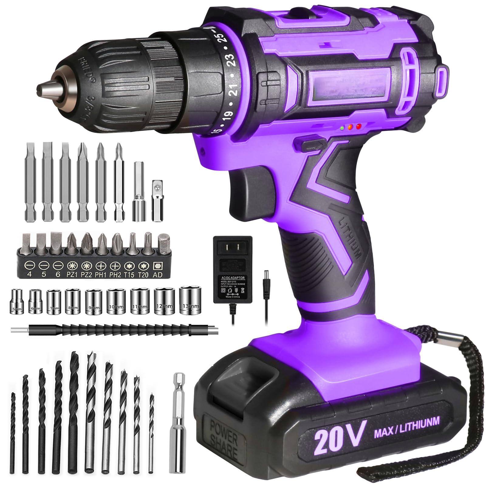Sure, here is the corrected and grouped text from the image:

---

**Drill Specifications:**

- 20V MAX / LITHIUM
- POWER SHARE

**Bit Sizes:**

- 4
- 5
- 6
- PZ1
- PZ2
- PH1
- PH2
- T15
- T20
- AD

**Drill Settings:**

- 15.18
- 16.19
- 17.20
- 18.21
- 19.22
- 20.23
- 21.24
- 22.25

**Additional Information:**

- Sm 2
- 100m Dr
- 01am - 120m
- 130om
- 13 on

**Battery and Charger:**

- AC/DC ADAPTOR
- LITHIUM MOS

---

This text is organized based on the visible information in the image.