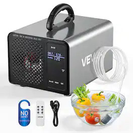 VEVOR - Ozone Generator, 36000mg/h Commercial Ozone Machine, with 15s Delayed Start & Area-Based Timer & LCD Touchscreen Display - Gray