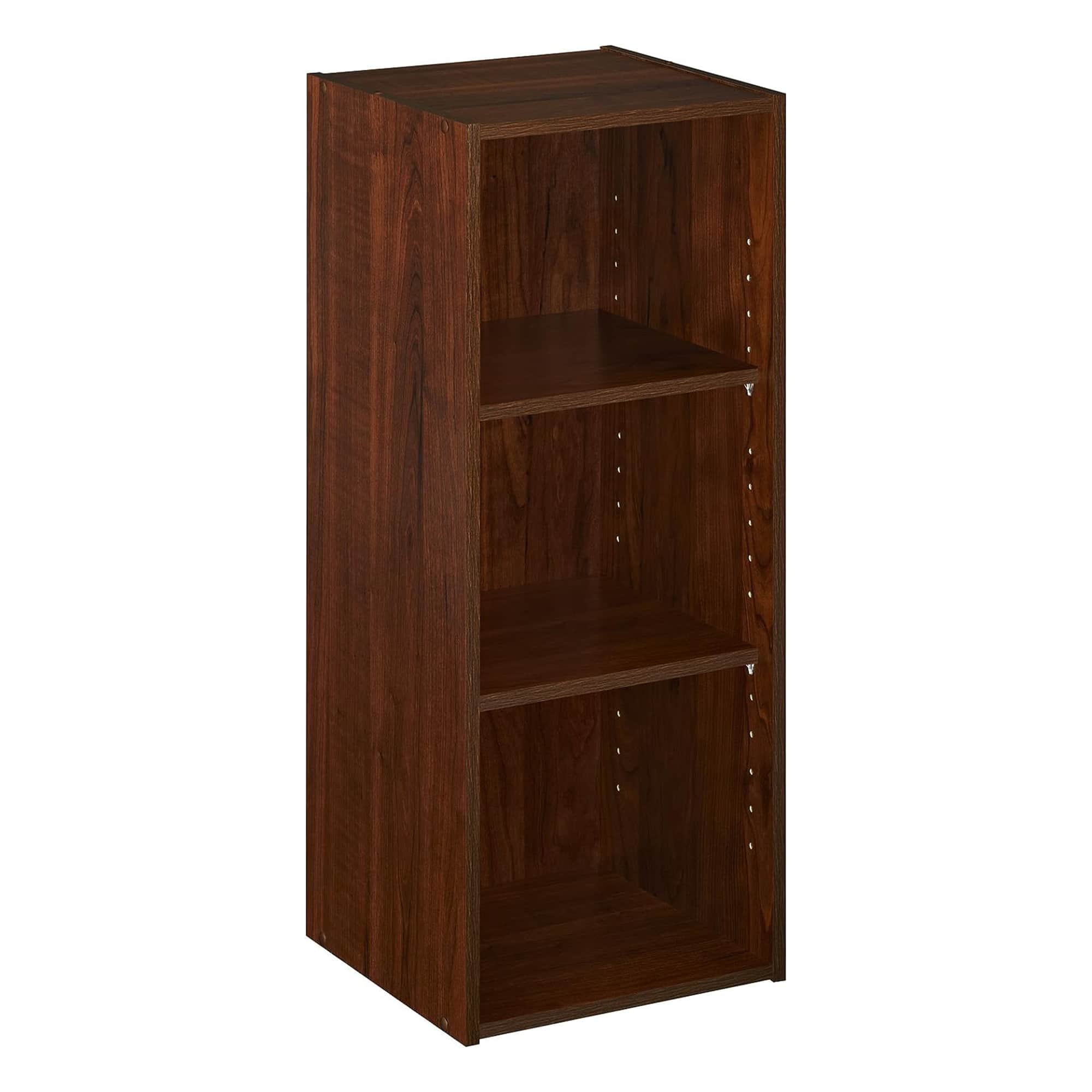 ClosetMaid - 3 Tier Wooden Storage Organizer w/2 Adjustable Shelves - Dark Cherry