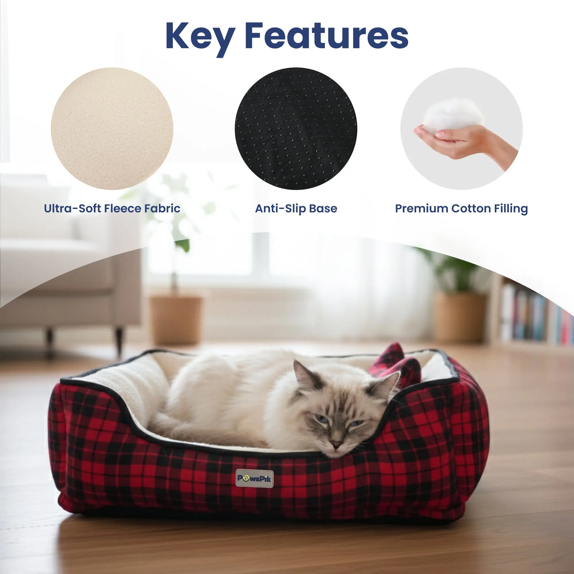 Key Features
- Ultra-Soft Fleece Fabric
- Anti-Slip Base
- Premium Cotton Filling