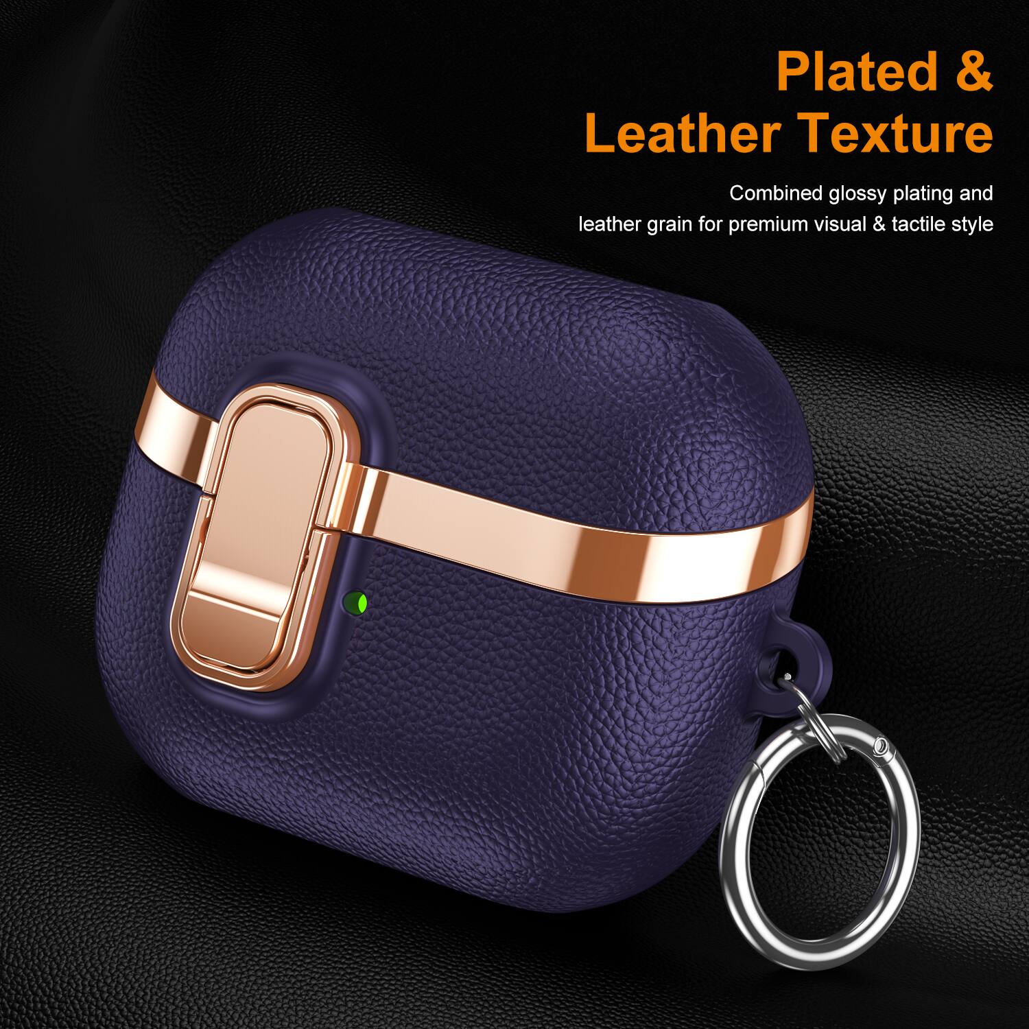 Plated & Leather Texture

Combined glossy plating and leather grain for premium visual & tactile style