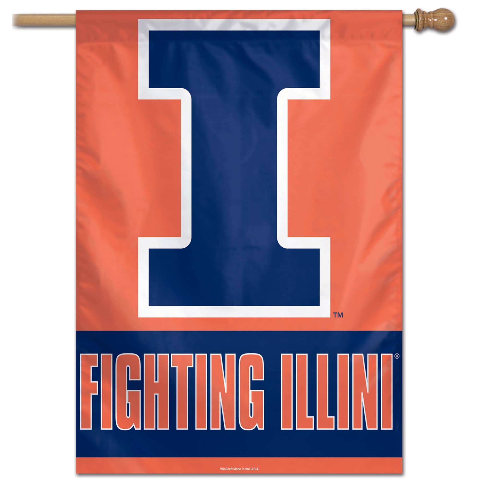 WinCraft - Illinois Fighting Illini 28" x 40" Wordmark Single-Sided Vertical Banner - Multicolor