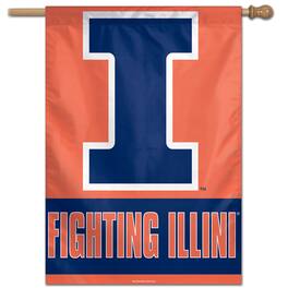 WinCraft - Illinois Fighting Illini 28" x 40" Wordmark Single-Sided Vertical Banner - Multicolor