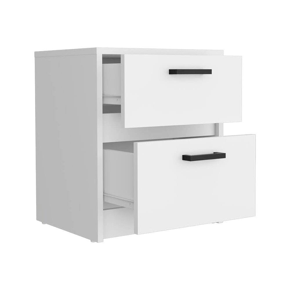 Alt View 1. TuHome - Trivor Nightstand White MDF - White.