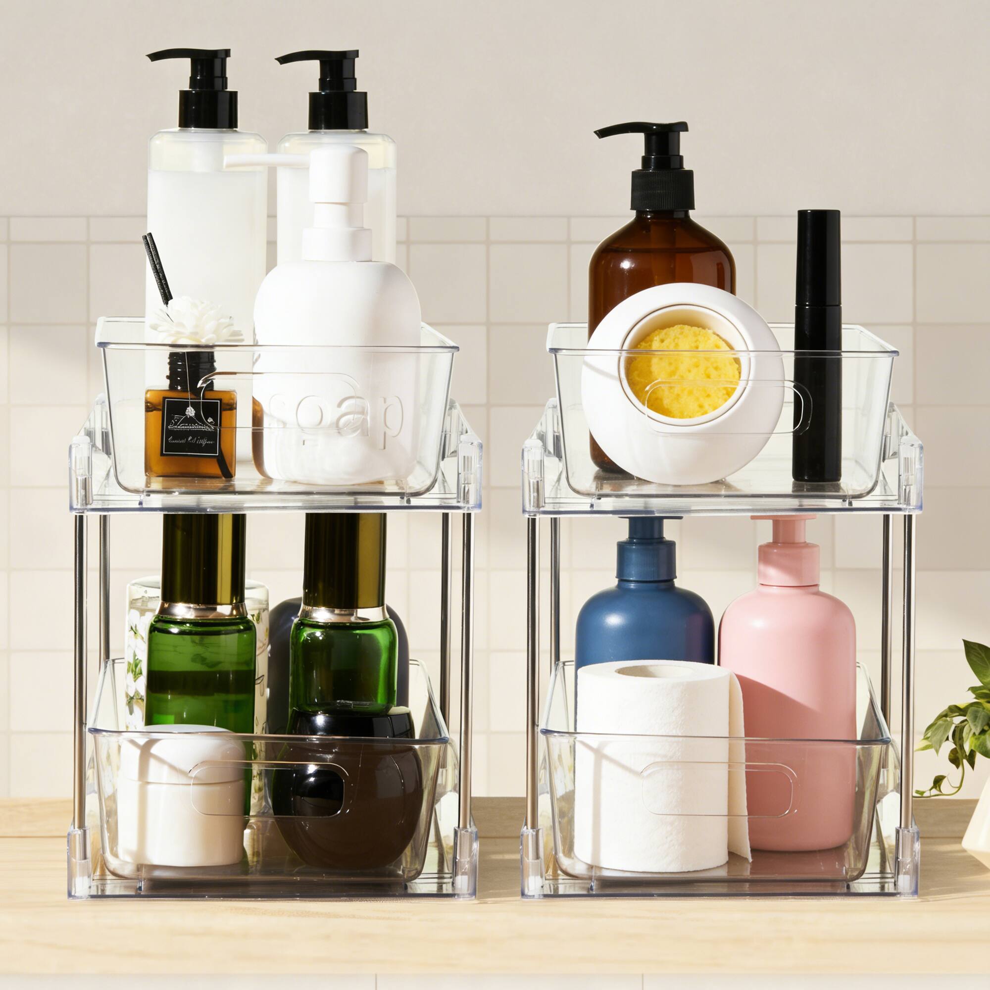 Alt View 10. Sorbus - Sorbus 2-Tier Pull-Out Bathroom & Vanity Organizer - Clear.