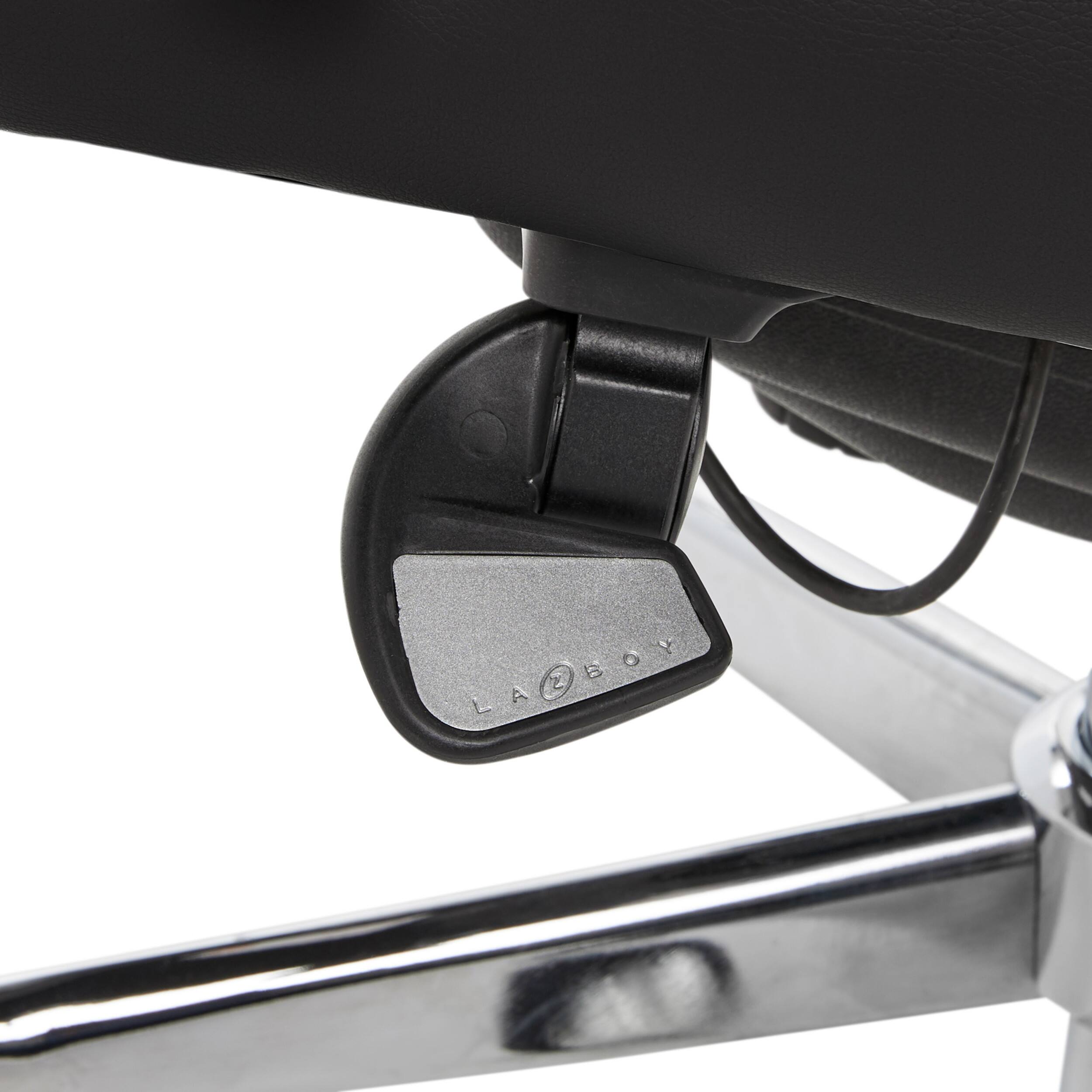 Alt View 21. La-Z-Boy - Comfort and Beauty Sutherland Diamond-Quilted Bonded Leather Office Chair - Midnight Black.