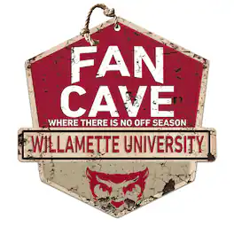 Jardine - Willamette Bearcats 20" x 20" Fan Cave Badge Sign - Maroon