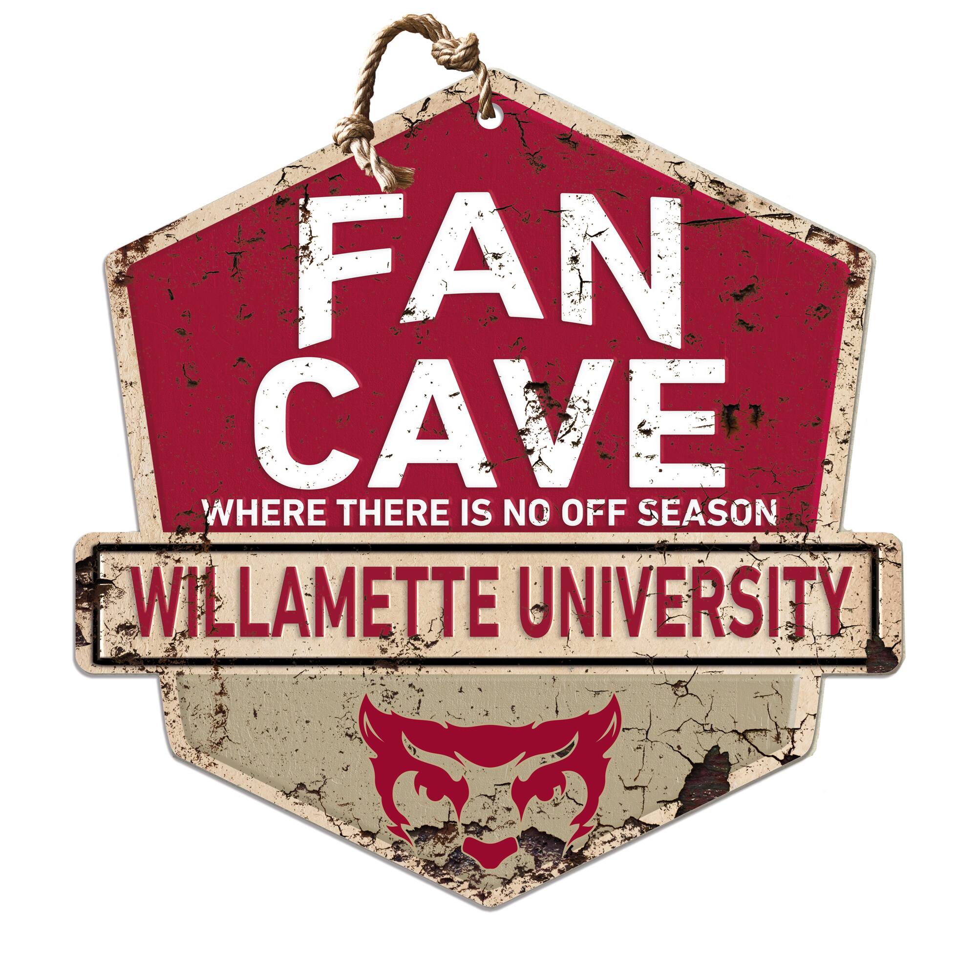 Willamette Bearcats 20" x 20" Fan Cave Badge Sign