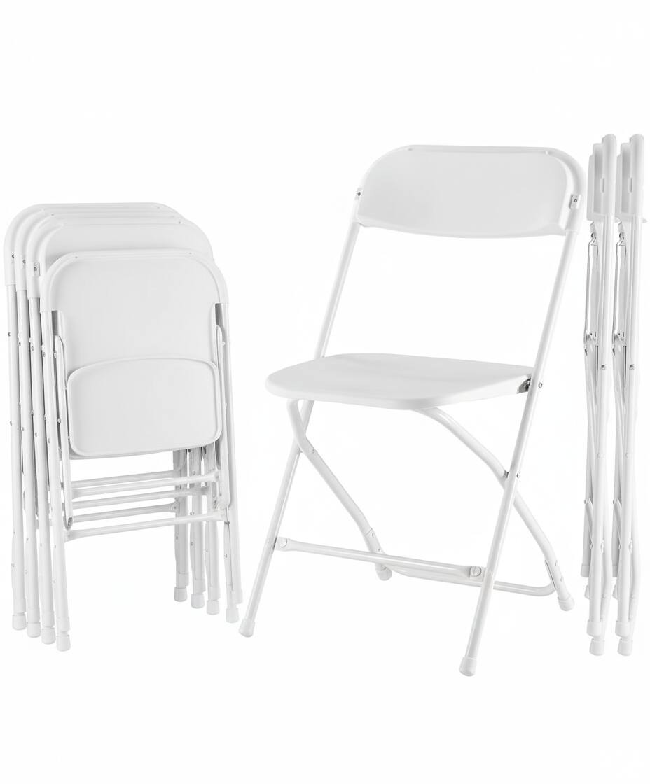 Alt View 6. AOITUN - Folding Chair 4 Pack Plastic Foldable for Quality Daily Use - Sturdy and Portable Seating for Dorms, Events, and Home - White.
