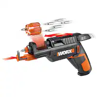 WORX - 4V Electric Rechargeable Cordless Power Screwdriver Set with 6 Bits, Screw Holder, Charger, and 18 Month Battery Life - Black - Front_Zoom