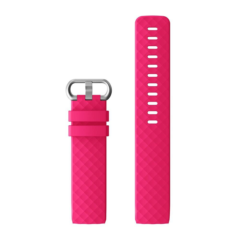 Back. StrapsCo - Active Band Silicone Rubber Watch Strap For Fitbit Charge 3 & Charge 4 (Medium-Long) - Rose.