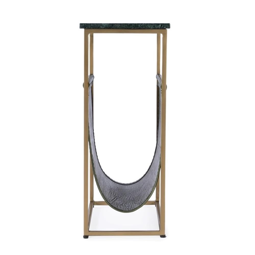 Left. Butler Specialty - Edie Marble & Leather Magazine Side Table - Green.
