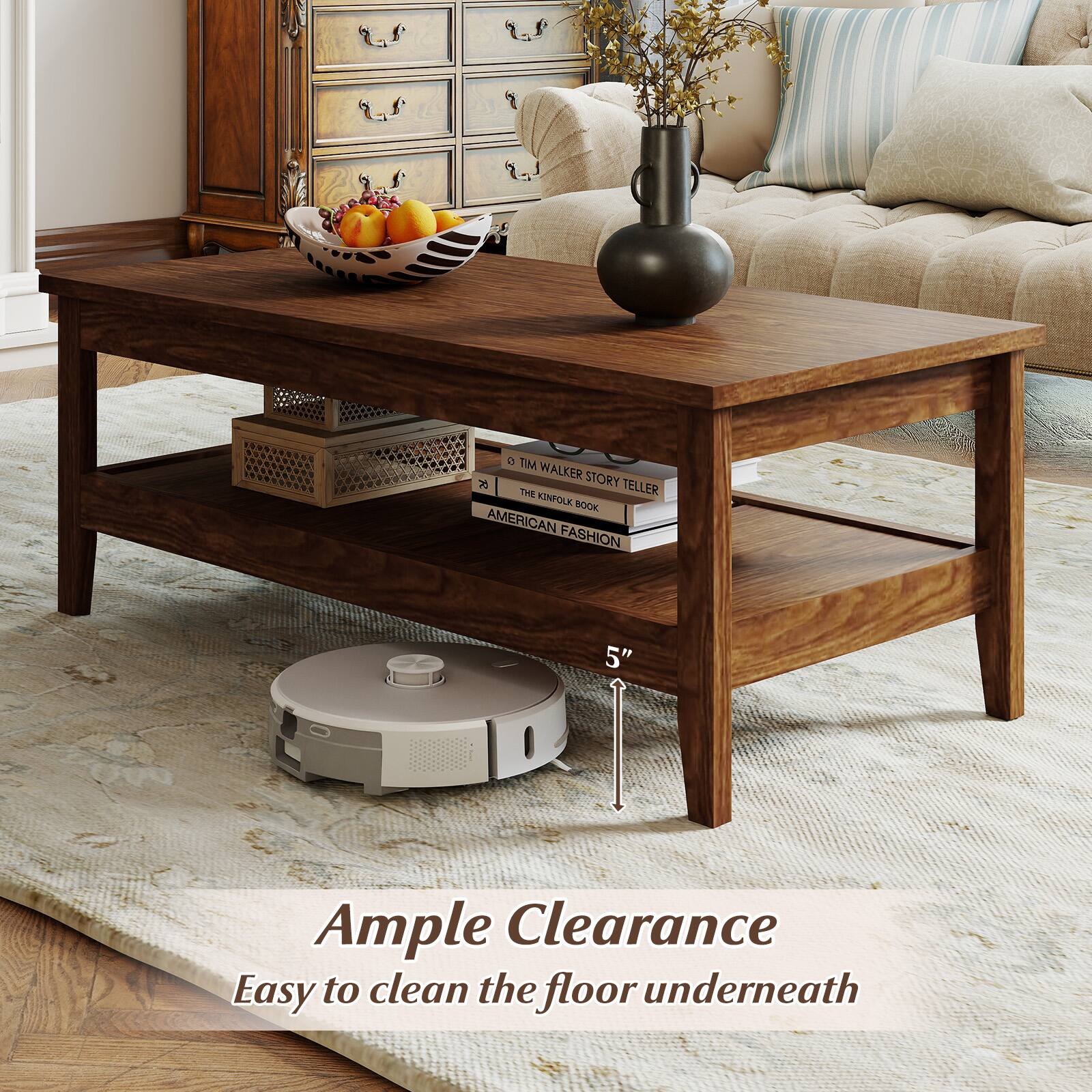 Ample Clearance  
Easy to clean the floor underneath