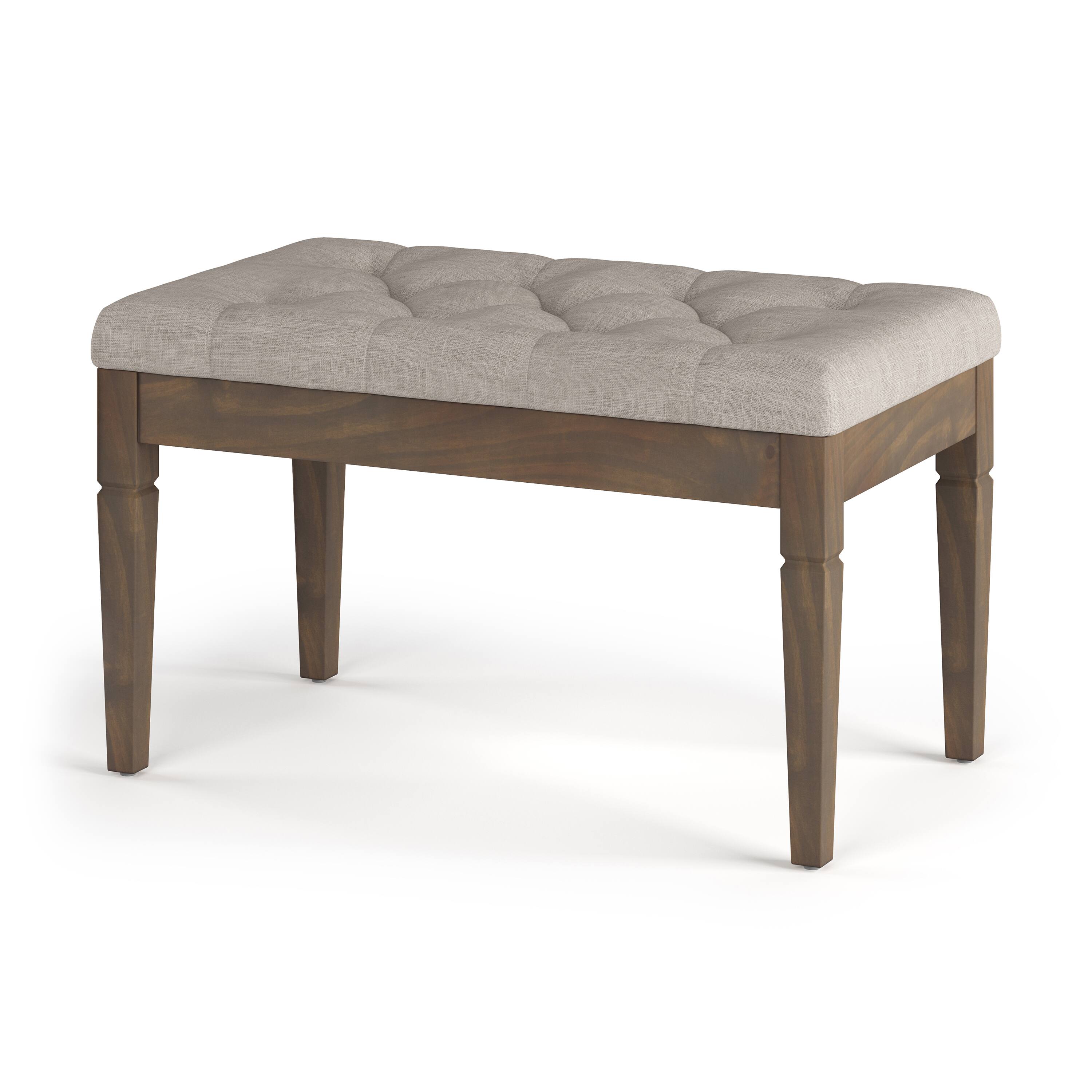 Angle. Simpli Home - Waverly Small Tufted Ottoman Bench - Natural.