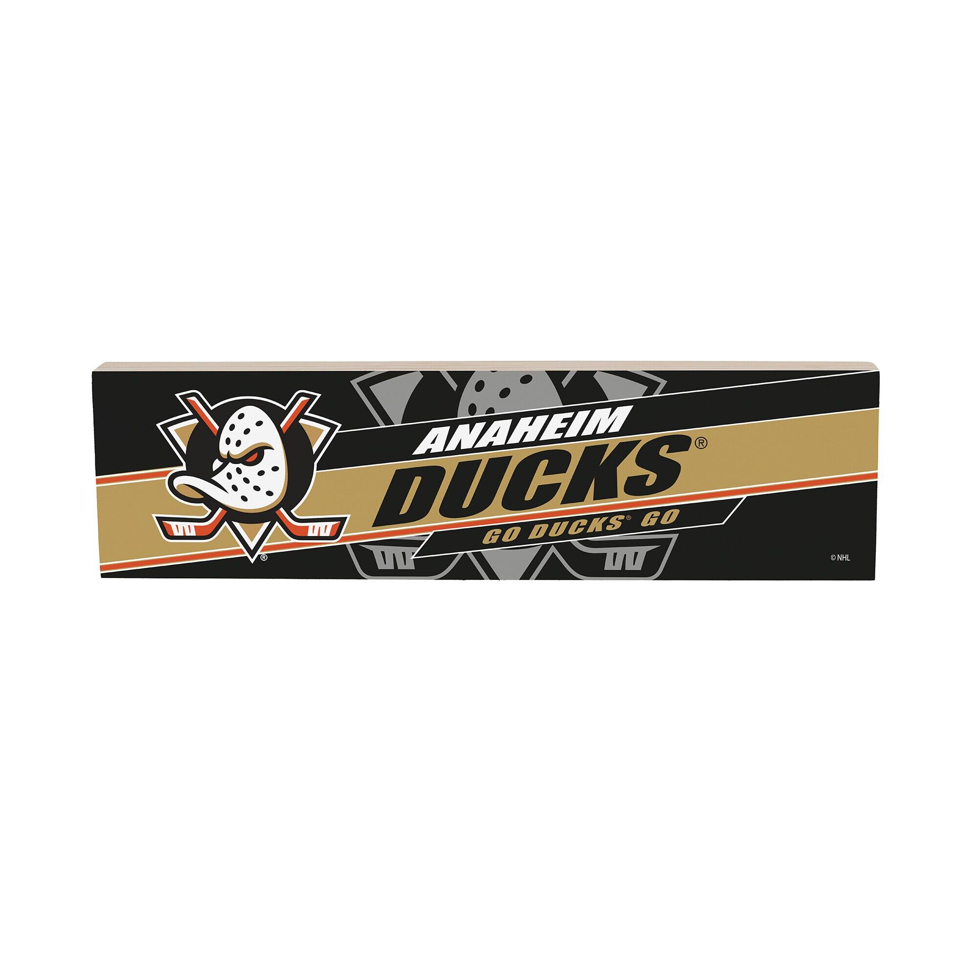 Anaheim Ducks 5" x 18" Shadow Logo Wood Mantle Sign