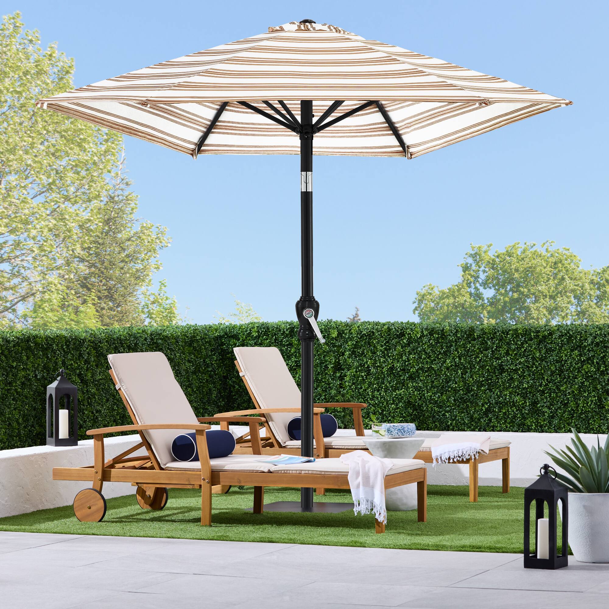 Alt View 2. Best Choice Products - Best Choice Products 10ft Outdoor Steel Market Patio Umbrella w/ Crank, Tilt Push Button, 6 Ribs - Striped Tan - Striped Tan.