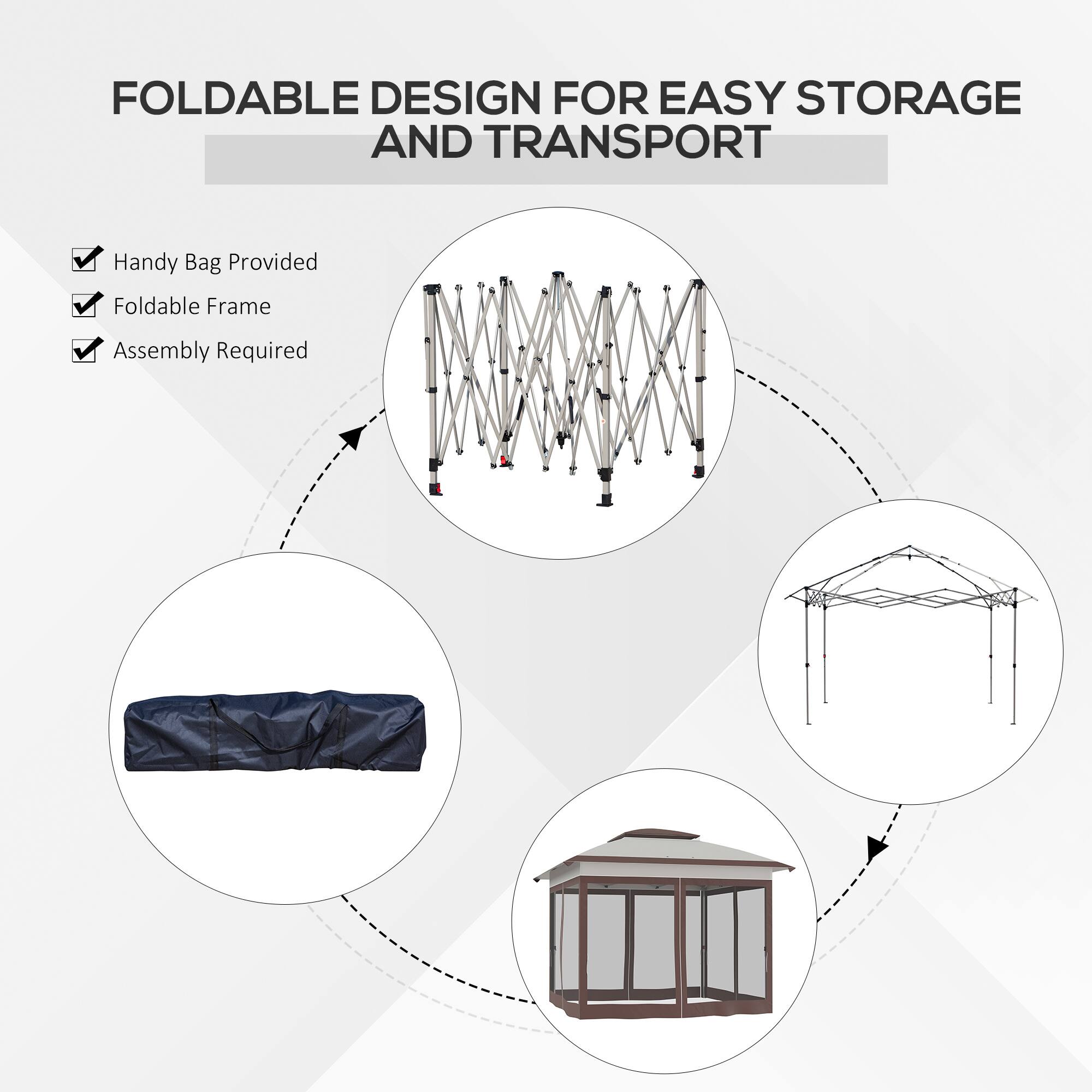 FOLDABLE DESIGN FOR EASY STORAGE AND TRANSPORT

Handy Bag Provided
Foldable Frame
Assembly Required