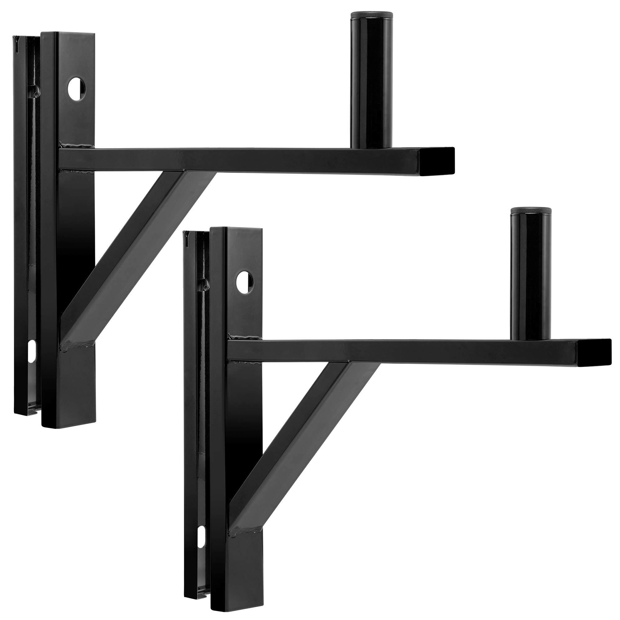 Front. Lyxpro - Wall Mount Speaker Brackets (Pair), Heavy Duty, 90 Lbs Capacity - Black.