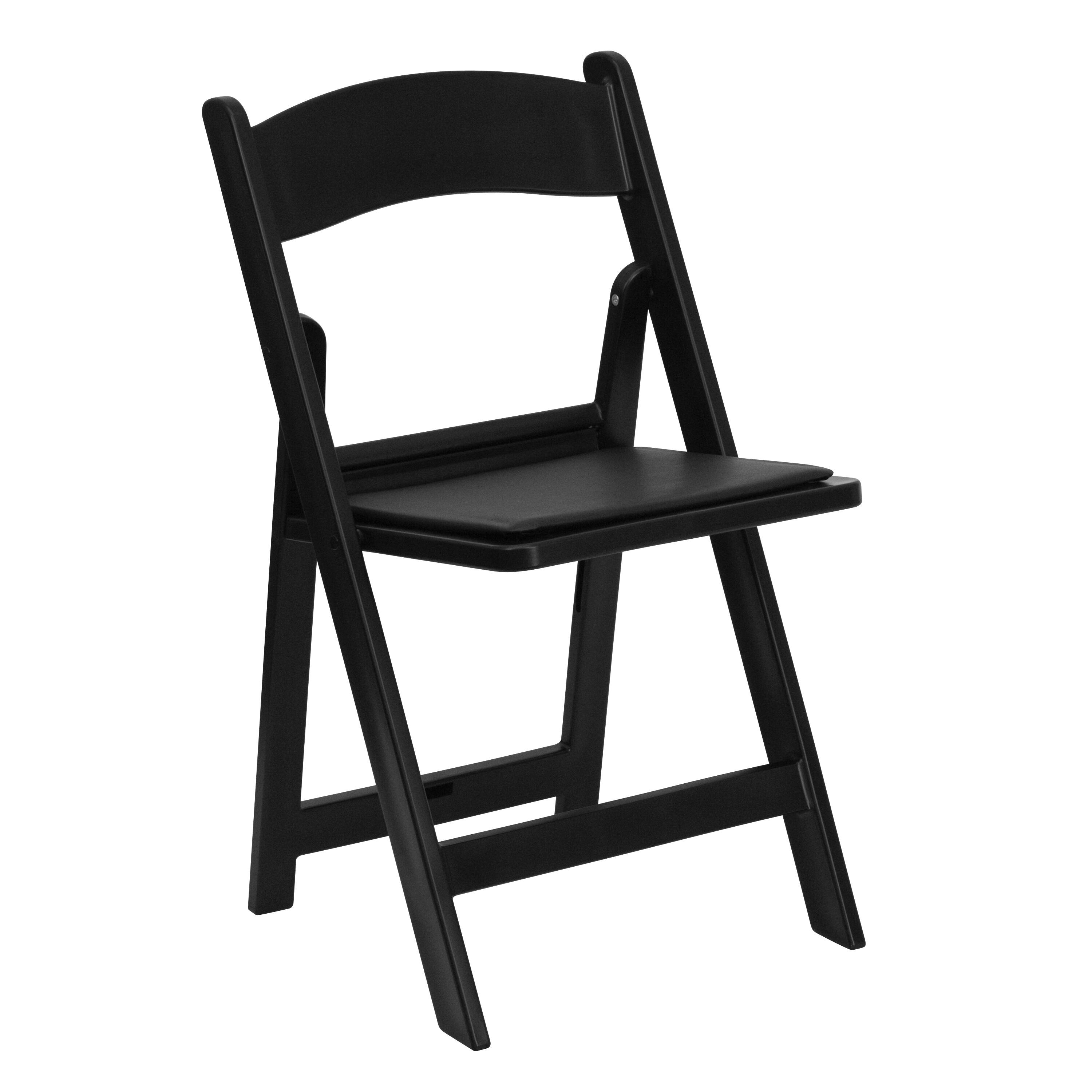 Alt View 8. Emma + Oliver - Set of 4 800 lb Weight Capacity Indoor/Outdoor Resin Folding Chairs - Black.