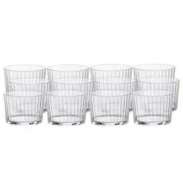 Bormioli Rocco - Exclusiva Rum Tumblers, Set of 12, 7.25 Oz Ribbed Glasses - Clear