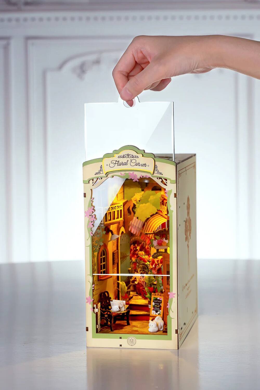 Alt View 1. 3D Puzzle - DIY 3D Book Nook Kit - Floral Corner 164pcs.