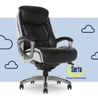 Serta - Lautner Executive Office Chair - Black with White Mesh Accents - Front_Zoom