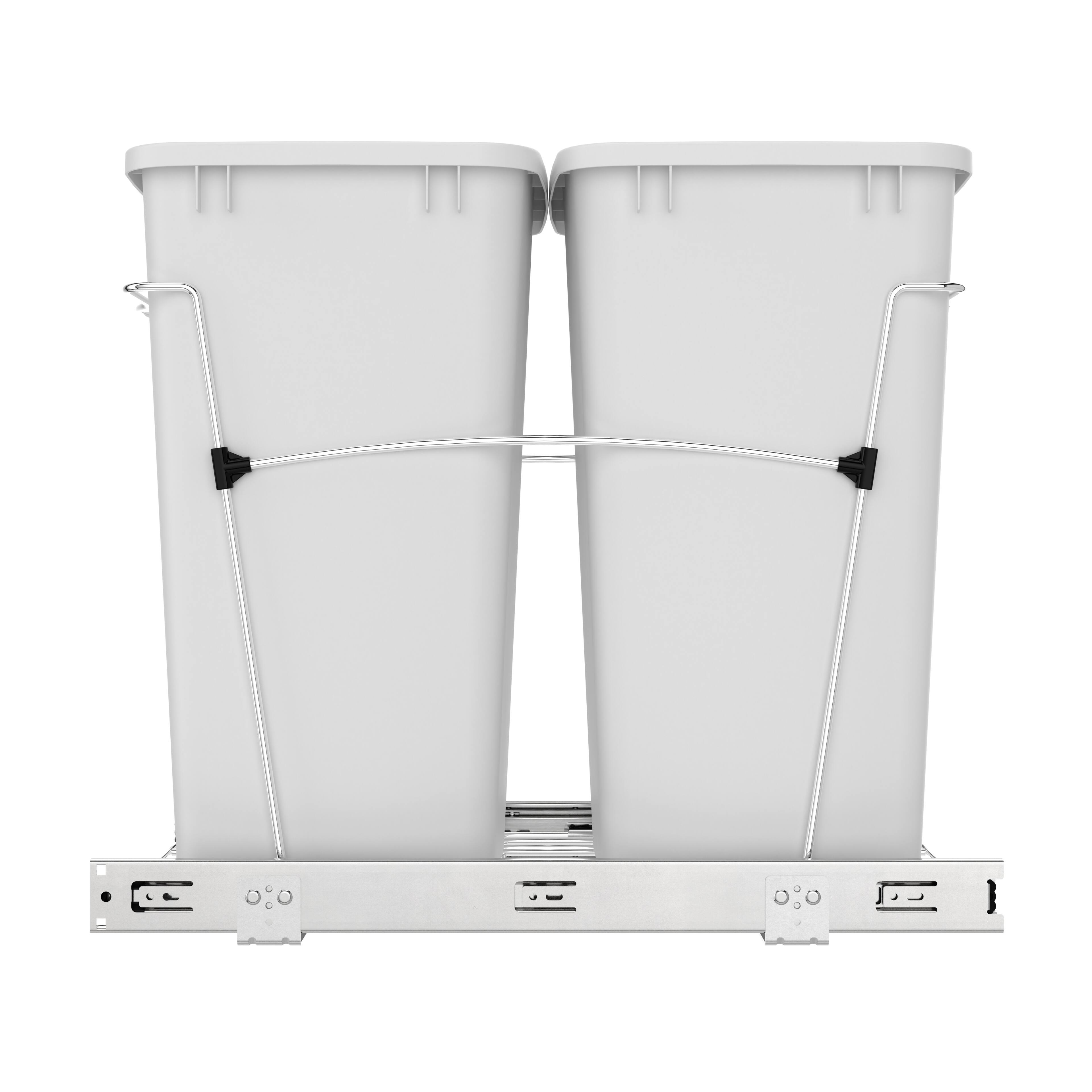Alt View 7. Rev-A-Shelf - Rev-A-Shelf Double Pullout Trash Can 35 qt. for Kitchen, White, RV-18KD-11C S - White.