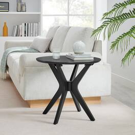 Crossroads 24" Round Wood Side Table by Modway - Black