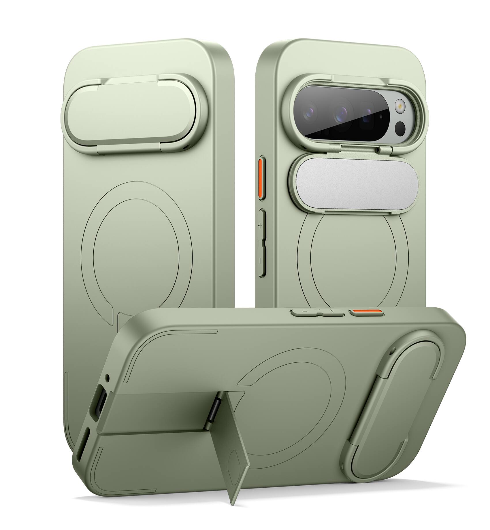 SURITCH - Phone Case for Google Pixel 9 Pro XL, Compatible with MagSafe, Protective Cover with Camera Cover & Adjustable Kickstand - Khaki Green price history on PriceWatchPro