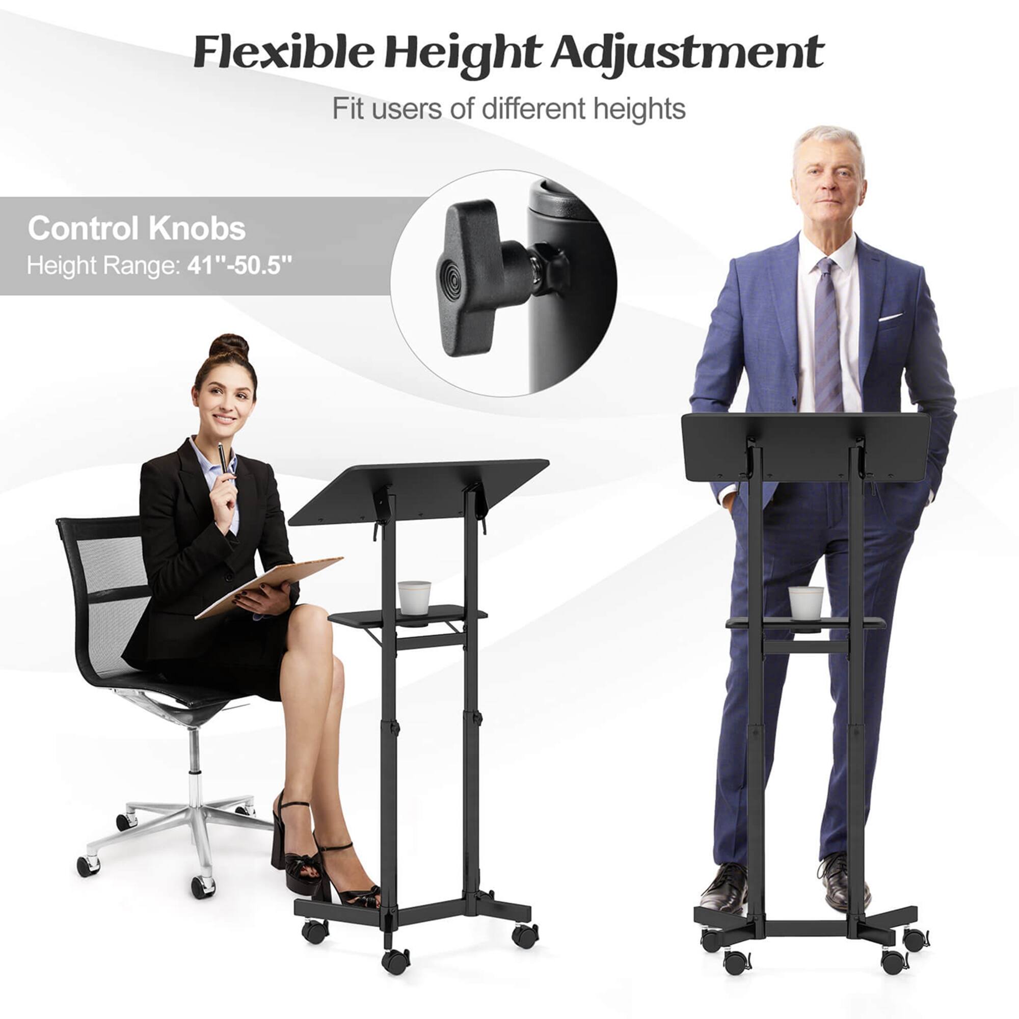 Flexible Height Adjustment: Fit users of different heights. Control Knobs: Height Range: 41"-50.5".