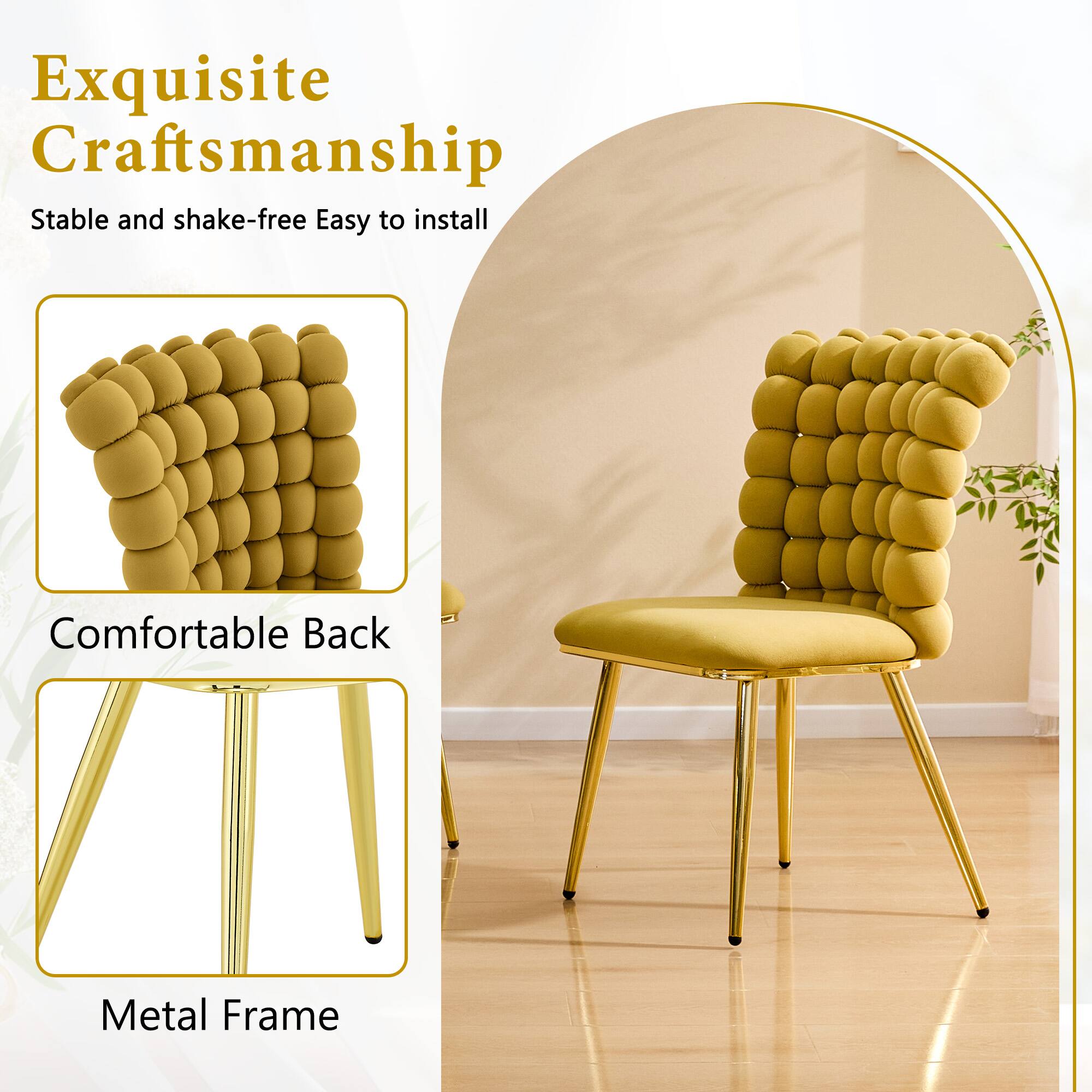 Exquisite Craftsmanship  
Stable and shake-free  
Easy to install  
Comfortable Back  
Metal Frame