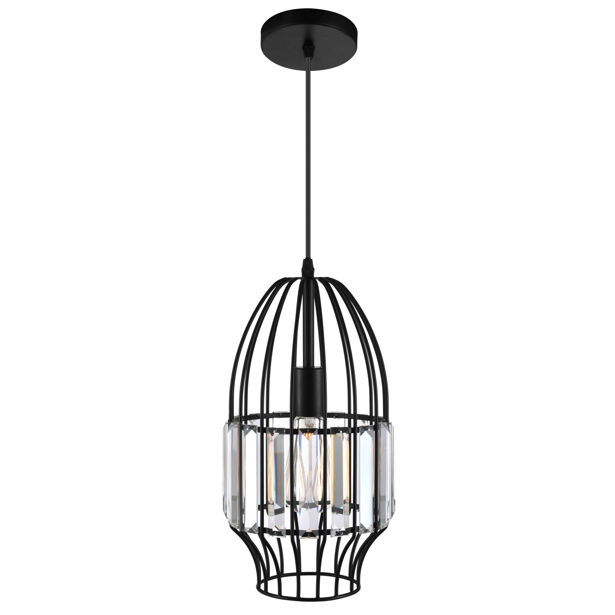 Left. CWI Lighting - Alethia 1 Light Down Mini Pendant With Black Finish - Black.