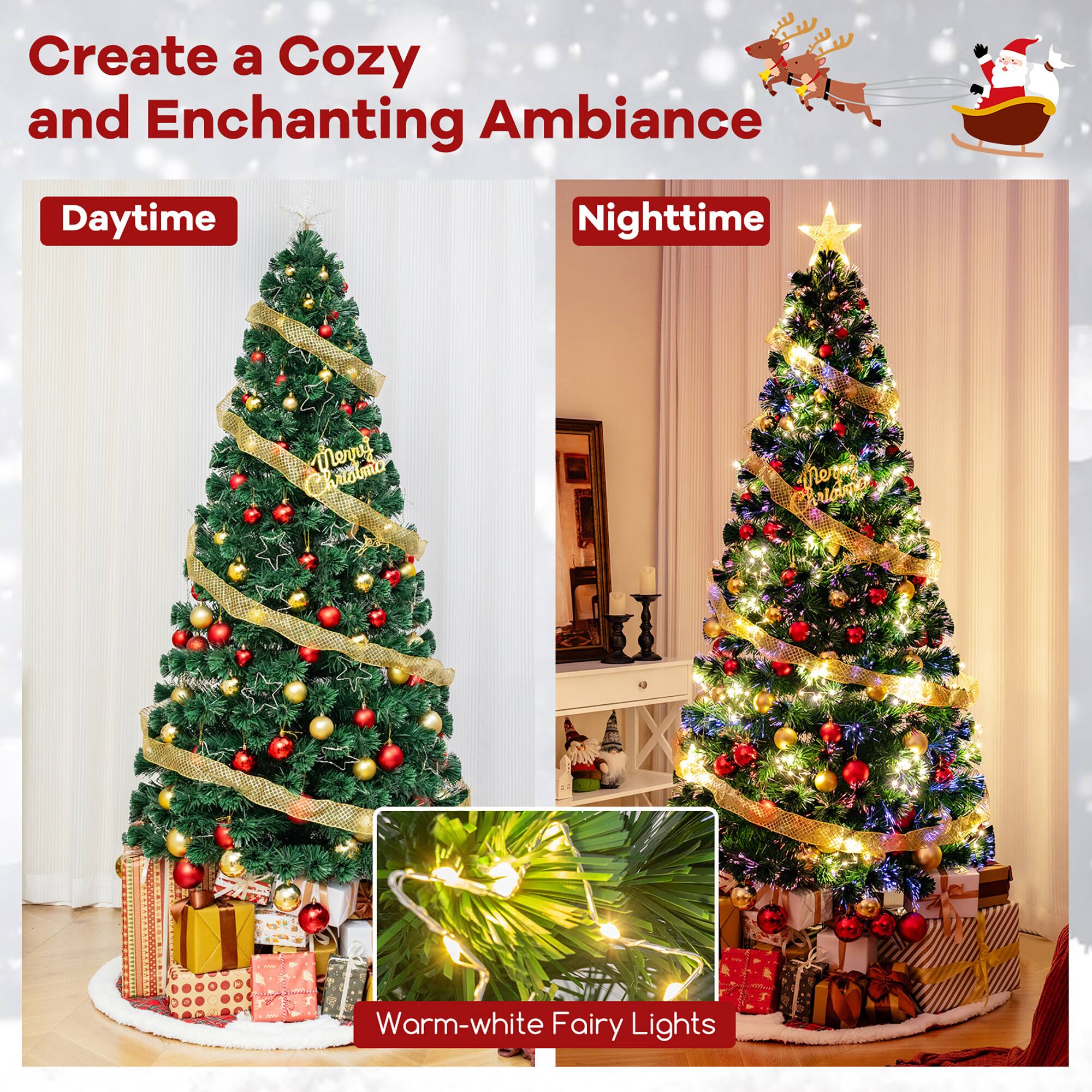 Create a Cozy and Enchanting Ambiance

Daytime

Nighttime

Warm-white Fairy Lights