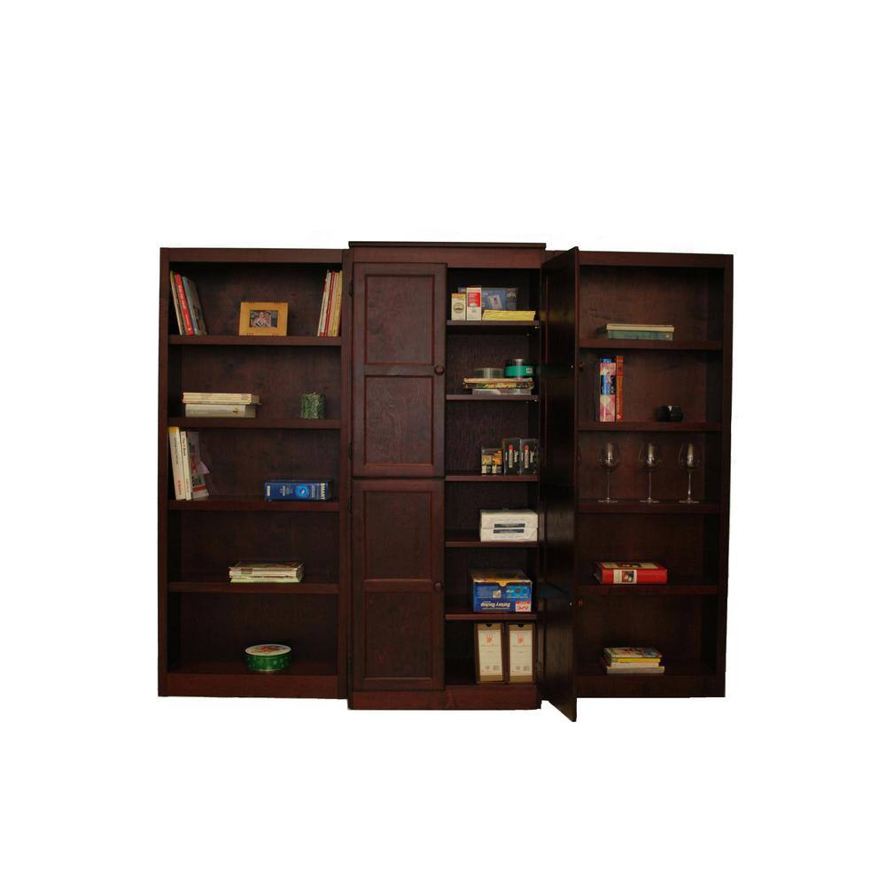 Front. Concepts in Wood - Wall and Storage System 15 Shelves Cherry Finish 3pc - Red.