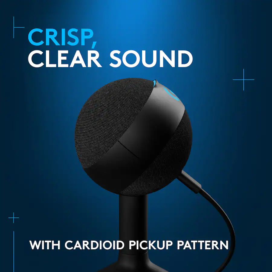 Cardiod Pattern Yeti Logitech Yeti Orb Wired Cardioid Condenser Gaming Microphone with ...