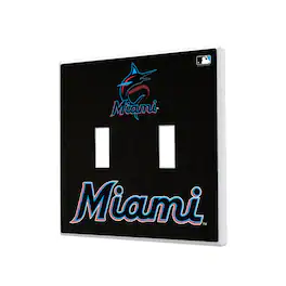 Keyscaper - Miami Marlins Solid Design Double Toggle Light Switch Plate - Multicolor