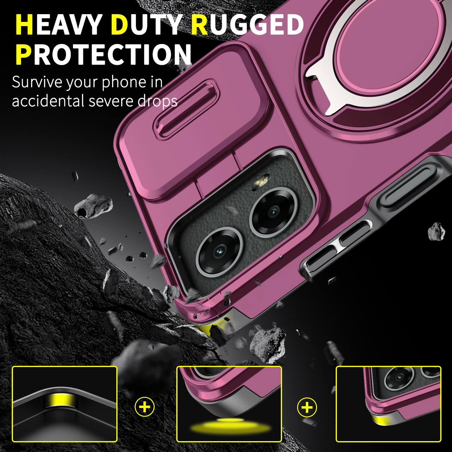 HEAVY DUTY RUGGED PROTECTION  
Survive your phone in accidental severe drops
