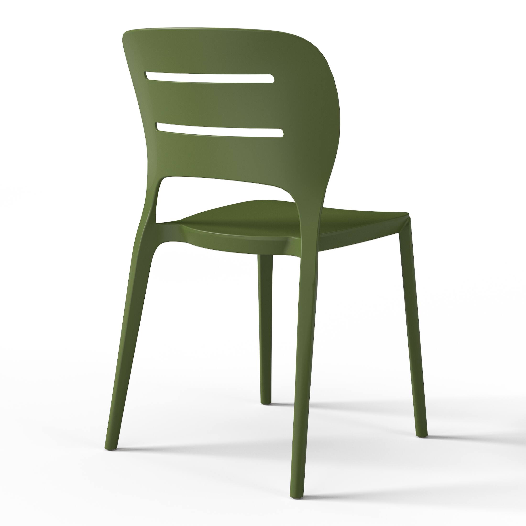 Alt View 2. WestinTrends - WestinTrends Playa Outdoor Modern Stackable Plastic Patio Dining Side Chairs (Set of 2) - Olive Green.