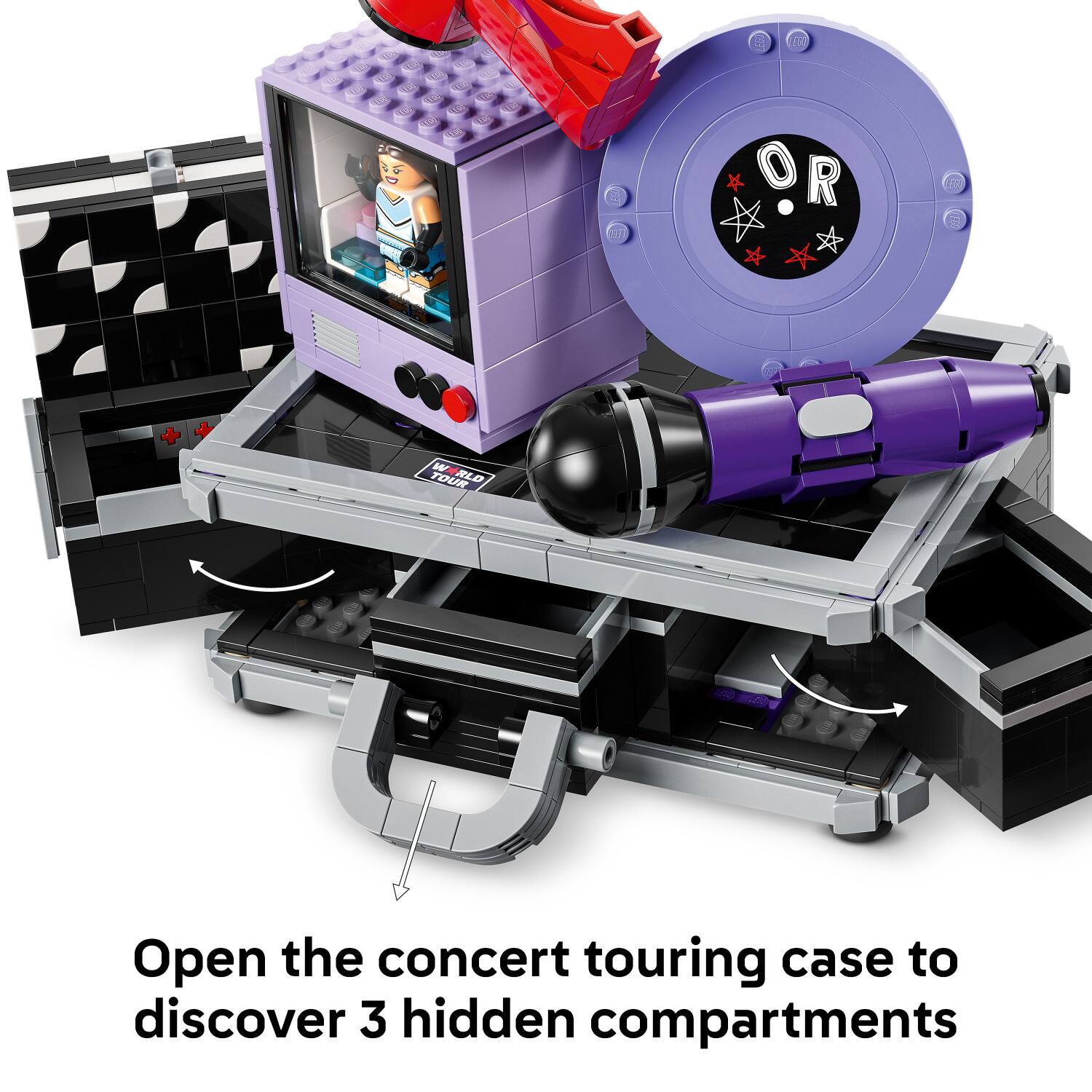 Open the concert touring case to discover 3 hidden compartments