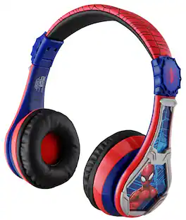 eKids - Spiderman Bluetooth Headphones for Kids, Wirless Headphones for School, Home, or Travel - Multicolor
