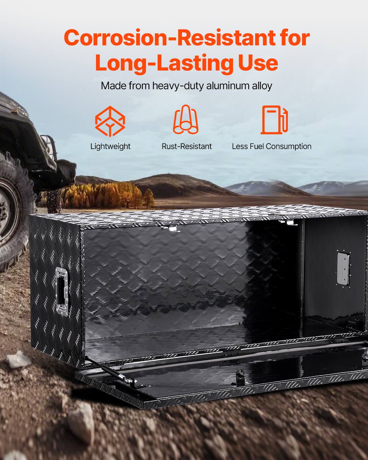 Corrosion-Resistant for Long-Lasting Use  
Made from heavy-duty aluminum alloy  

- Lightweight  
- Rust-Resistant  
- Less Fuel Consumption