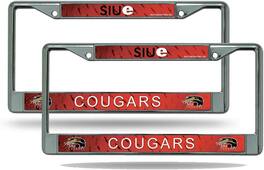 Rico Industries - Southern Illinois SIUE Edwardsville Cougars Chrome Metal License Plate Frame - Set of 2 Frames - Multi