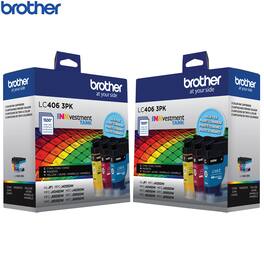 Brother - INKvestment LC4063PKS Tank Standard-yield Ink 3 Color 2 Pack Bundle