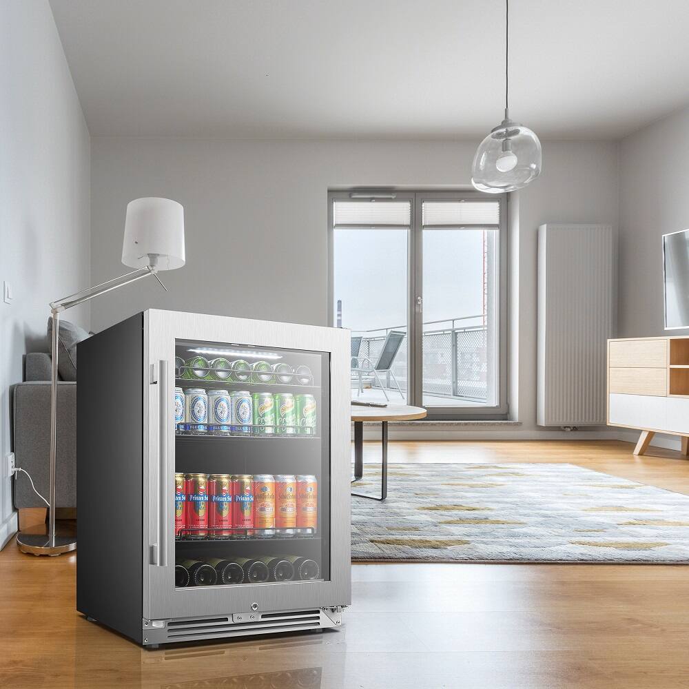 Alt View Zoom 20. LanboPro - 24 in. 112 Can 6 Bottle Storage Capacity Beverage Refrigerator with Ultra-Quiet Compressor and Digital Thermostat - Black.