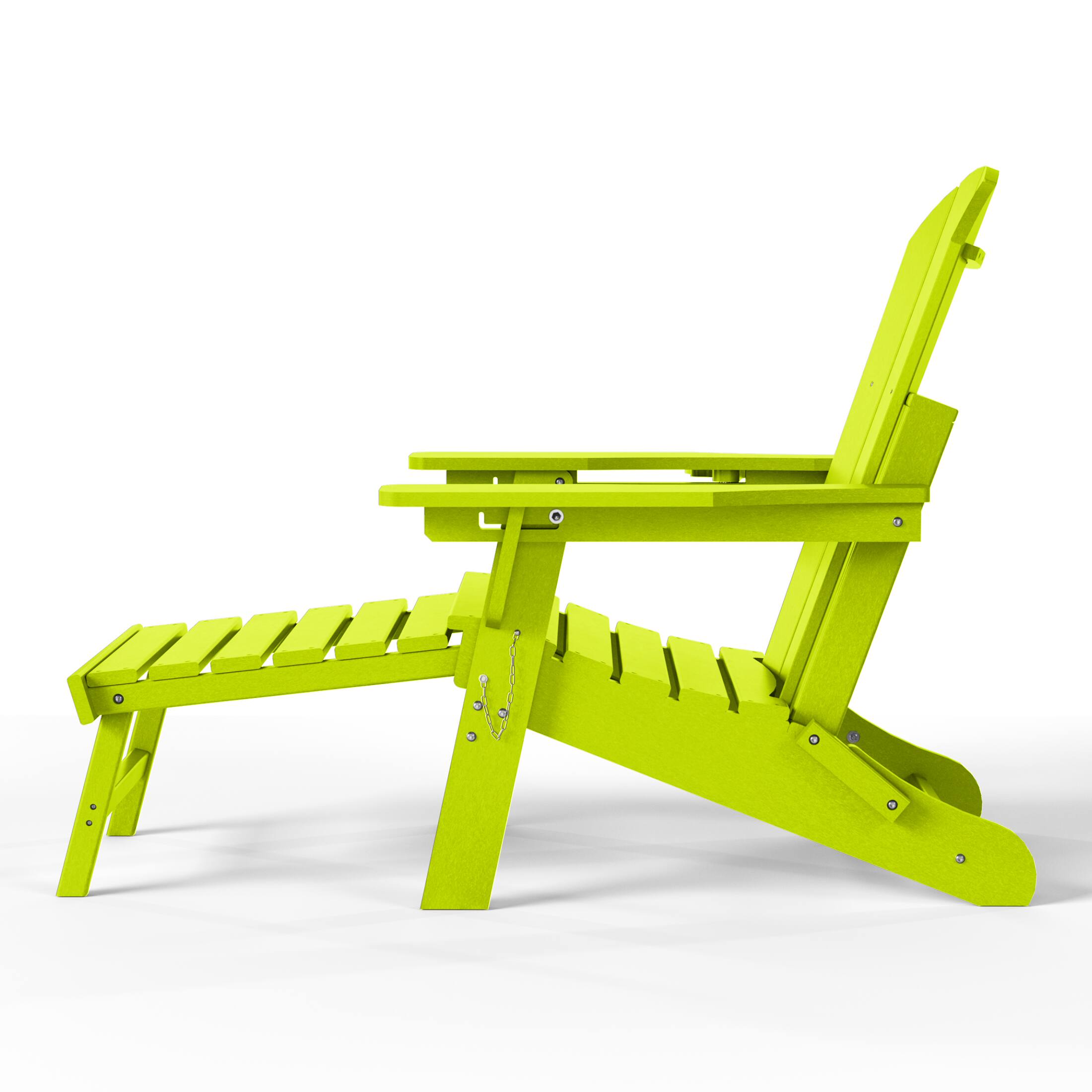 Alt View 3. WestinTrends - WestinTrends Malibu 2-Piece Outdoor Folding Adjustable Adirondack Chair with Cup Holder & Side Table - Lime.