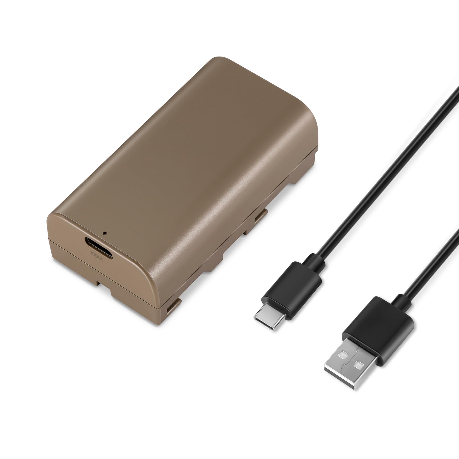 Front. Neewer - NP-F550 3500mAh Battery, USB-C - Black.