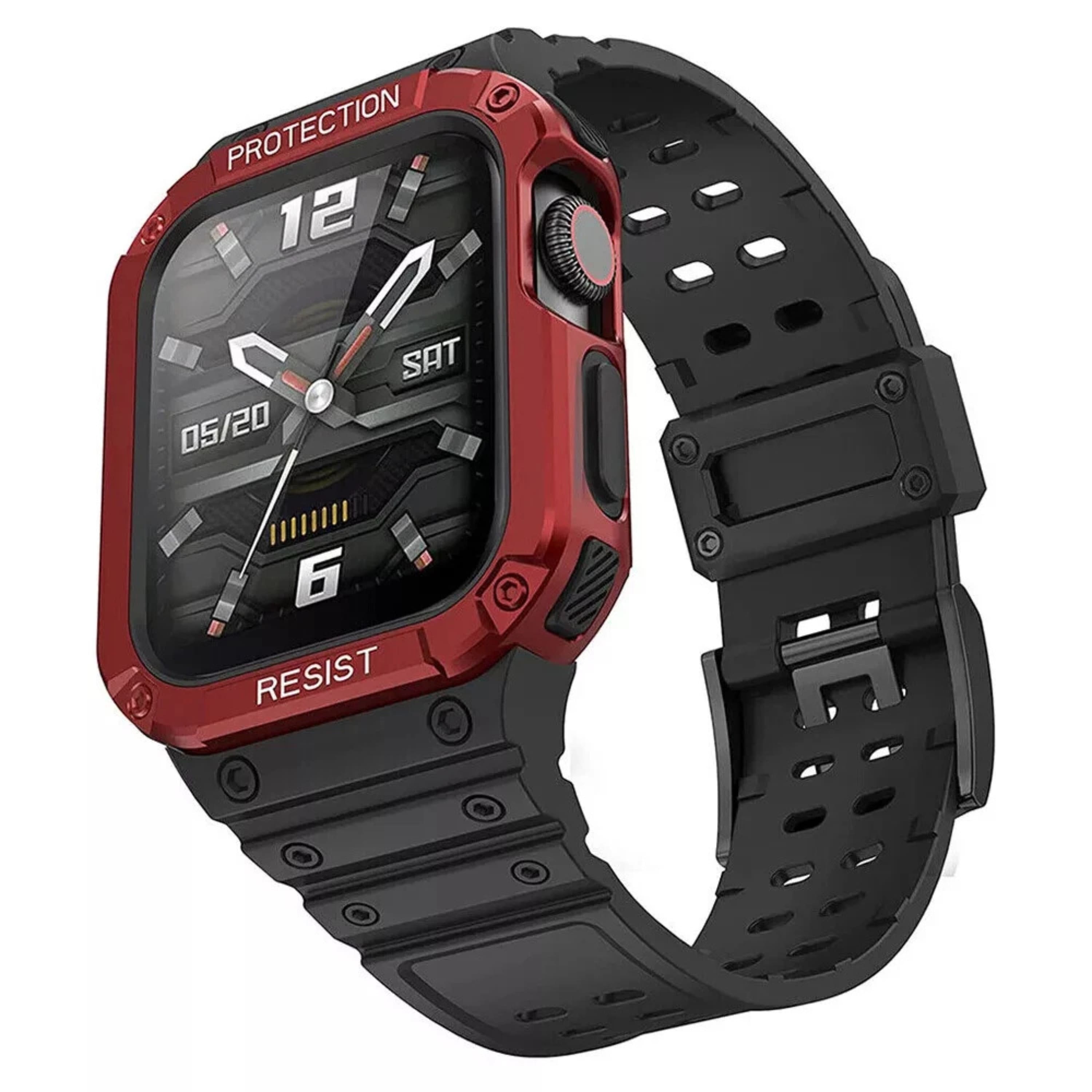 Kitcheniva - Rugged Apple Watch Band With Protective Case iWatch Strap 38 to 41mm - Red Black price history on PriceWatchPro