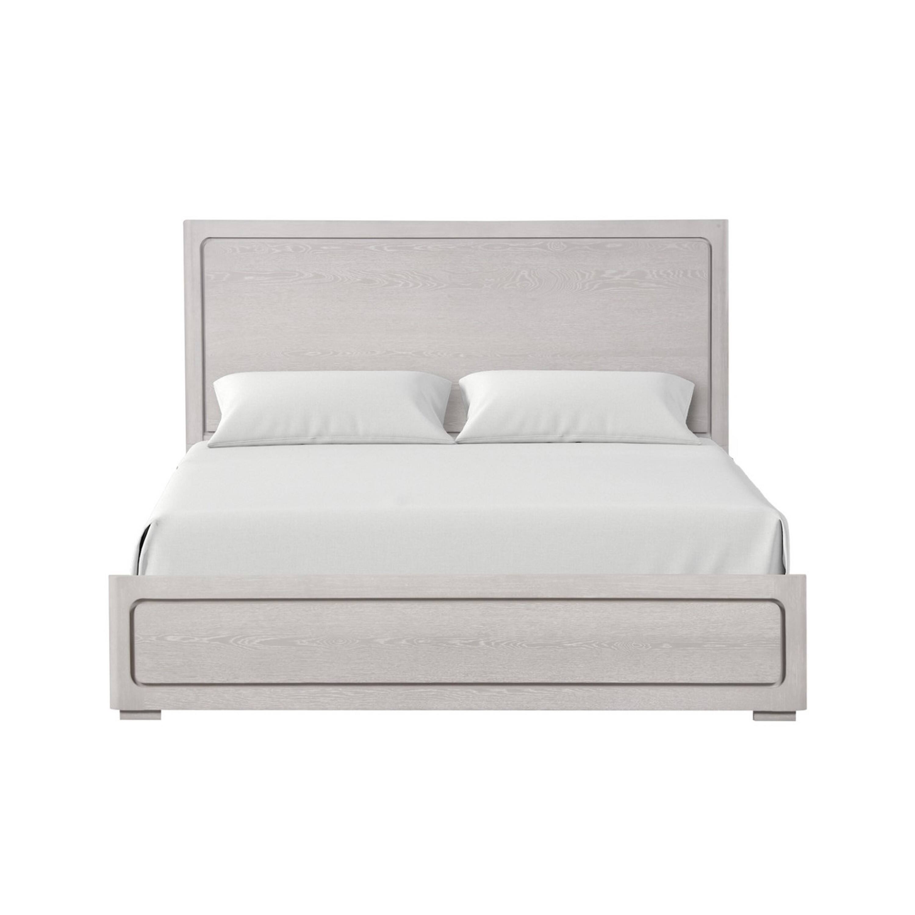 Alt View 1. Manhattan Lane - Thorne Queen Bed, Panel Design, Rounded Edges, White Oak Wood - White Oak.